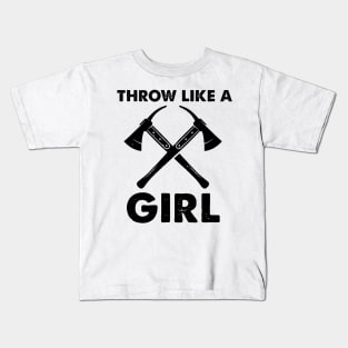 Throw Like A Girl Axes Funny Kids T-Shirt